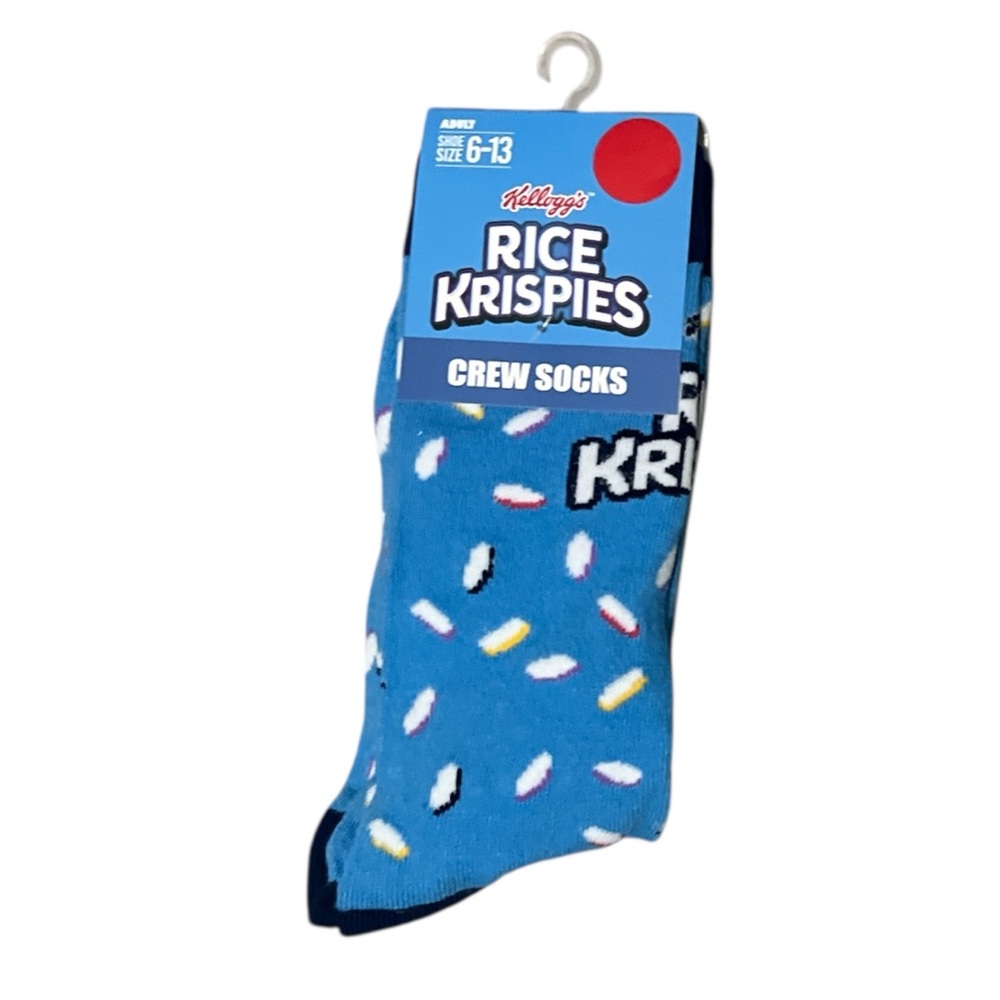 Kellogg’s Rice Krispies Men’s Blue Crew Socks Size 6-13
